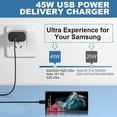 thumbnail image 3 of Super Fast Charging 45W PD Wall Charger Plug with USB C Cable for Motorola Moto Z2 Play Super Fast Charging Wall Charger!, 3 of 4