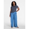 thumbnail image 2 of Time and Tru Women's High Rise Draped Utility Jeans, 30" Inseam, Sizes XS-XXXL, 2 of 6