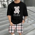 thumbnail image 1 of WILLBEST Conjunto de Camiseta y Pantalones Cortos Informales de Verano para Hombre, con Estampado de Oso, Diseño A Cuadros, para Gimnasio, Deportes y Vacaciones, 1 of 6