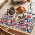 thumbnail image 3 of Independence Day Dog Cat Placemats Set of 6, Watercolor Red Blue Stripe Star Balloon Black Plaid Non-Slip Place Mats Washable Table Mats for Kitchen Dining Table Decorations Indoor/Outdoor, 3 of 9
