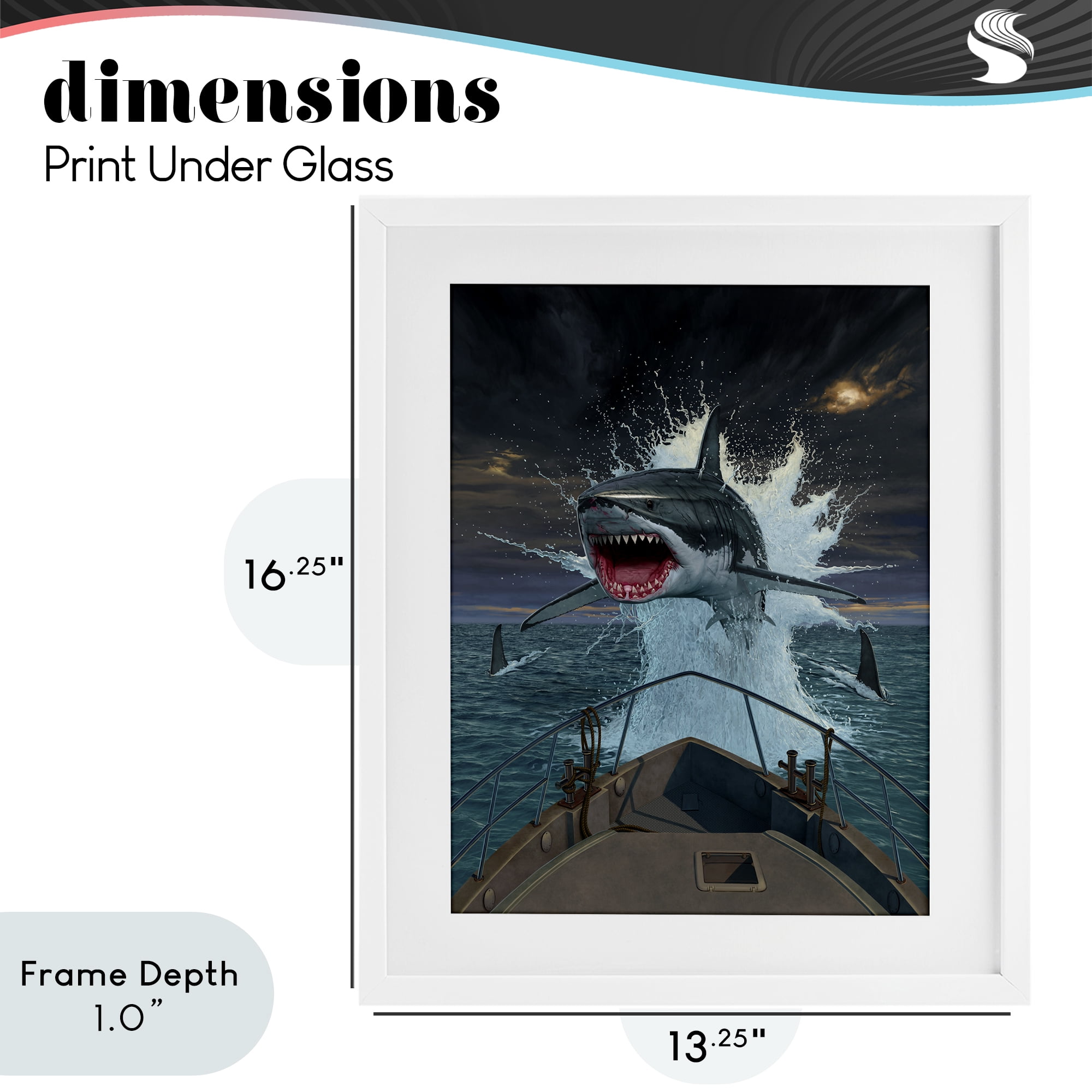 Stupell Industries Fish Out Of Water White Framed Print Under Glass, design by Vincent Hie