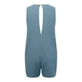 thumbnail image 4 of Jumpsuits for Women Casual Stretchy Summer Sleeveless Shortss with Pockets Outwear,Blue,2XL, 4 of 8