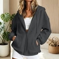 thumbnail image 3 of Aihuaihua Zip Up Hoodie Women Oversized 2026 Zip Up Y2K Hoodies Casual Long Sleeve Sweatshirts Fall Spring Track Jackets (Dark Gray,L), 3 of 7