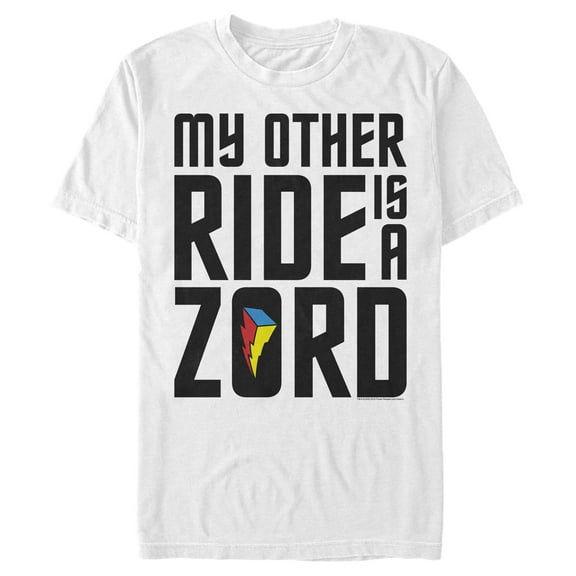 Men's Power Rangers Other Ride is a Zord  Graphic Tee White Large