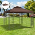 thumbnail image 2 of Patio Umbrellas Outsunny 9.8' x 9.8' Gazebo Replacement Canopy, 2-Tier Top UV Cover for 9.84' x 9.84' Outdoor Gazebo Models 01-0153 & 100100-076, Coffee (TOP ONLY),Market Umbrellas, 2 of 8