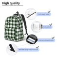 thumbnail image 4 of Naloa Green White Christmas Tree Lumberjack Plaid Canvas Backpack for Men Women Rucksack Casual Travel Daypack College Tote Satchel Bookbag for Teens-Small, 4 of 7
