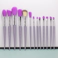 thumbnail image 1 of Granjero Gordo 12 pinceles para sombras de ojos, pinceles de maquillaje de ojos profesionales con cerdas suaves, pinceles de maquillaje con bolsas de almacenamiento, morado, 1 of 4