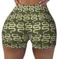 thumbnail image 2 of Lsque Green Snake Pattern High Waisted Biker Shorts for Women-Tummy Control Fitness Athletic Workout Running Yoga Gym Shorts,Moisture-Wicking-Medium, 2 of 9