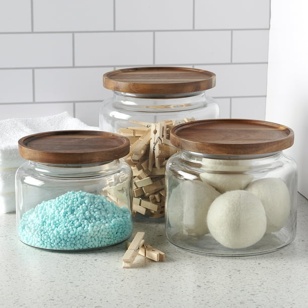Anchor Hocking Glass Jars with Acacia Lids, 3 Piece Set - Walmart