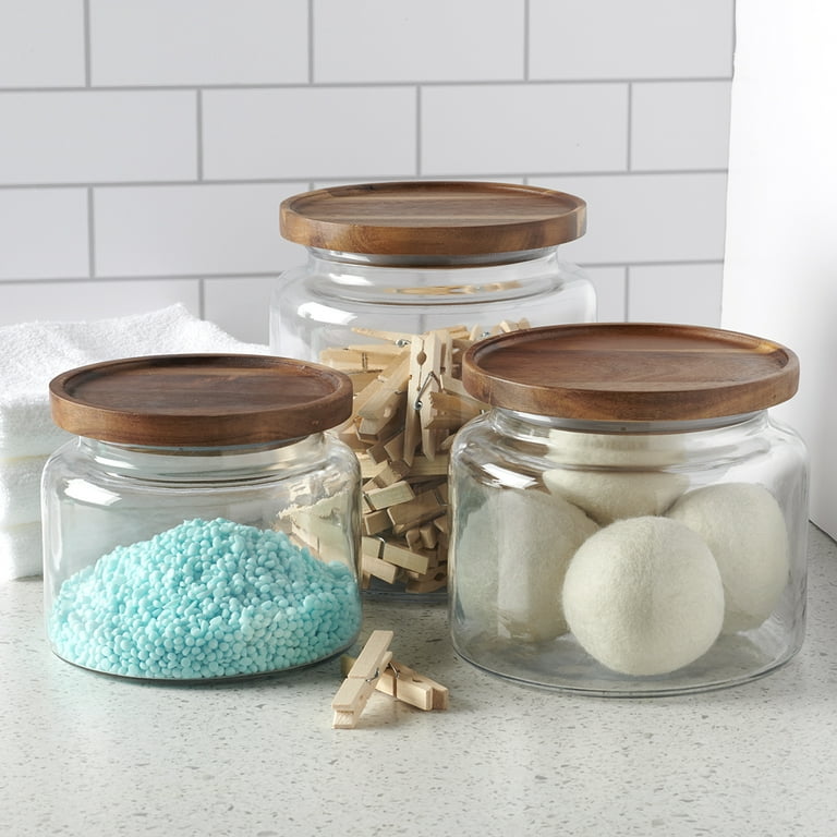 Anchor Hocking Glass Jars with Acacia Lids, 3 Piece Set - Walmart.com
