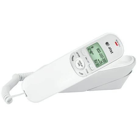 - AT&T TR1909W Corded Trimline Phone With Caller ID (White)