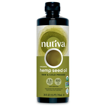 Nutiva Organic, Cold-Pressed, Unrefined Hemp Oil 24-ozs, Non-GMO & Sustainably Farmed
