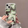 thumbnail image 4 of Wavy Pattern Painted Case For iPhone 14 Funda Makeup Mirror Cases For iPhone 15 11 14 12 13 Pro Max X XR XS Max Shockproof Cover UC35 For iPhone 12Pro Max, 4 of 6