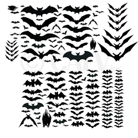 Halloween Small Bats Set of 130 wall decal stickers Halloween (Range from 4