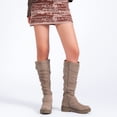 thumbnail image 6 of LOVE STEETLY Women's Slouchy Knee‑High Riding Boots, Round Toe Platform Side Zipper Casual Versatile Comfort Boot., 6 of 7