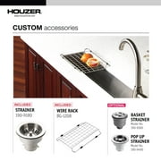 Houzer Contempo Trough 32 inch Stainless Steel Undermount Single Bowl Bar Sink with Strainer & Grid - CTB-3285