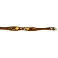 thumbnail image 3 of Brown Genuine leather Designer Dog Collar 14.5"x1" with Studs, Daisy, and Rhinestone, 3 of 3