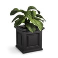 thumbnail image 4 of Mayne Nantucket 16" x 16" x 16" Square Black Self Watering Plastic Planter, 4 of 17