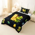thumbnail image 2 of Erosebridal Kids Dinosaur Twin Comforter Sets for Boys Girls, Dino Letter V Bedding Set, Black Reversible 2 Pieces, 1 Comforter and 1 Pillowcase, 2 of 6