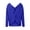 Blue, variant on Lovskoo Sweaters for Women Long Sleeve Fall and Winter Knitted Shirt V-Neck Pullover Medium Length Twist Front Tops Sweater Purple