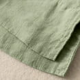 thumbnail image 2 of Lovskoo Women's Linen Shirts Short Sleeve Summer Loose Pollover Solid Color V-Neck Blouse Shirt Green, 2 of 9