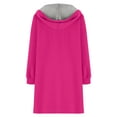 thumbnail image 6 of HAPIMO Mid-Length Jacket for Women Comfy Long Sleeve Hoodie Jacket Daily Casual Jacket Fall Winter Clothes Solid Full Zip Jacket with Zip Pocket Hot Pink XXXL, 6 of 7