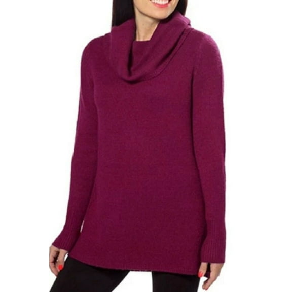 DKNY Jeans Womens Cowl Neck Tunic Pullover Sweater Casis Wine (XXL)