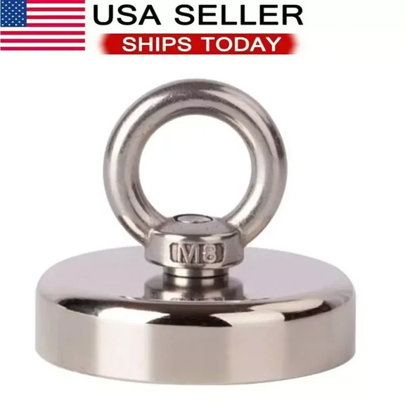 400Lbs Pull Force Fishing Magnet Strong Neodymium Treasure Hunt Us