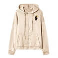 thumbnail image 2 of Sudadera con capucha y manga larga para mujer, informal, con cuello en V y cremallera, para exteriores y chaquetas, 2 of 3