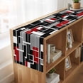 thumbnail image 6 of Table Runners 72 Inches Long Dress Scarves, Red Black Geometric Farmhouse Kitchen/Dining Table Runner, Coffee Tablerunners, Modern Color Block Abstract 16x72 Inch, 6 of 9
