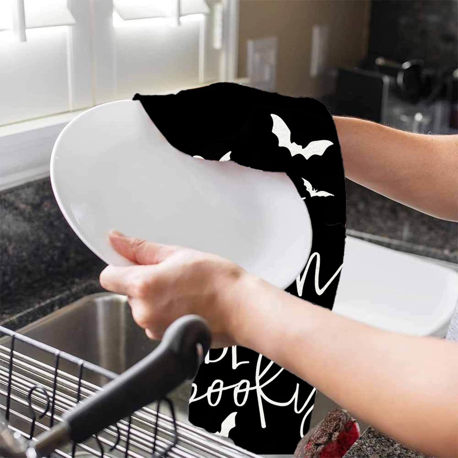 Lot De 2 Torchons De Cuisine Halloween, Torchons À Main Motif Citrouille Effrayant Torchons De Sechage Pour Cuisine Maison Le Salon Salle A Manger Decoration De Table 89520033