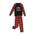 thumbnail image 4 of Family Matching Christmas Pajamas Set 2021 Santa Printed Sleepwear Long Sleeve Tops Plaid Pants for Baby Adults, 4 of 10