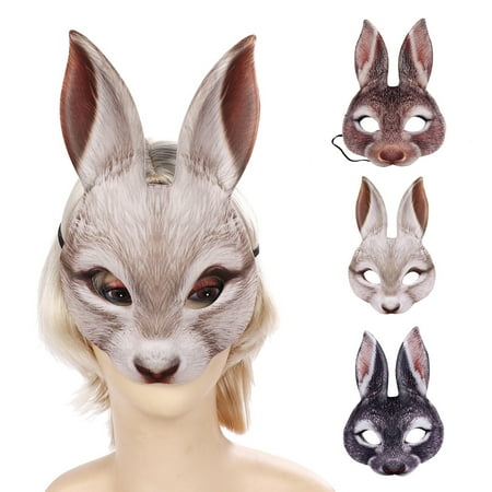 

HEVIRGO Masque Cartoon Fitted Face Ornamental Decorative Dress Up EVA Easter Masquerade Rabbit Masque Party Supplies