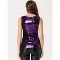 thumbnail image 3 of DARING DIVA Women's Sequined Shining Tops Sparkle Tank Top M Purple, 3 of 6