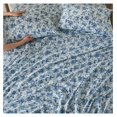 thumbnail image 6 of 100% Turkish Cotton California King Flannel Sheets Set | Blue Floral, Farmhouse, Soft Flannel Sheets | Warm, Double Brushed Bed Sheets (Cal King, Floral - Blue), 6 of 7
