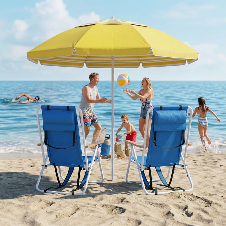 Ktaxon Backpack Beach Chair, 4-Level Adjustable Folding Chair