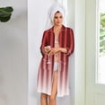 thumbnail image 5 of Robes for Women Zipper Lightweight Soft Bathrobes for Women Zip Up Front 3/4 Sleeve Knee Length Striped Fashion Sleepwear Nightgown with Pockets Red XL, 5 of 7