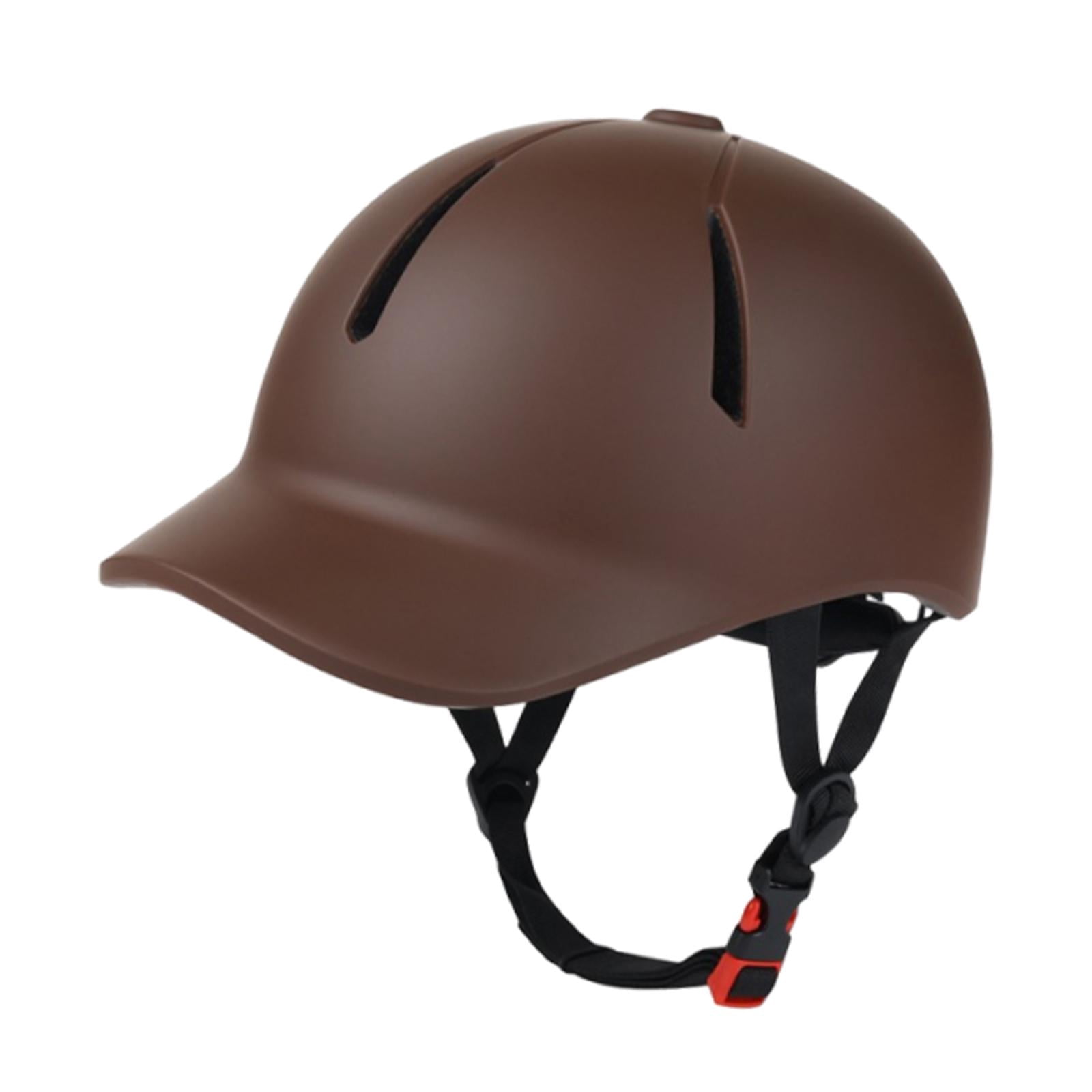 QSTDGVPW Equestrian Helmet Adjustable Riding Cap Breathable Lightweight Comfortable Horse coffee S