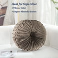 thumbnail image 3 of Velvet 15-Inch Round Decorative Pillow for Couch Décor (Grey), 3 of 6