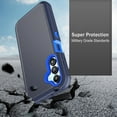 thumbnail image 3 of Hotpom Samsung Galaxy A15 5G Heavy Duty Shockproof Dustproof Phone Case with Black Belt Clip, Blue and Dark Blue, 3 of 5
