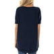 thumbnail image 1 of Camiseta de manga corta Qarigey con cuello y dobladillo asimétrico para mujer Azul marino XXL, 1 of 6