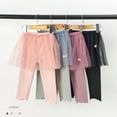 thumbnail image 3 of Toddler Kid Girls Leggings with Tutu Skirts Ruffle Lace Footless Elastic Waist Solid Stretchy Cotton Pantskirt, 3 of 7
