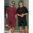 thumbnail image 4 of RICHCOIN Mens Shorts Sets 2 Piece Outfits Summer Casual Tracksuit Short Sleeve T Shirts and Shorts Suit for Men, 4 of 7