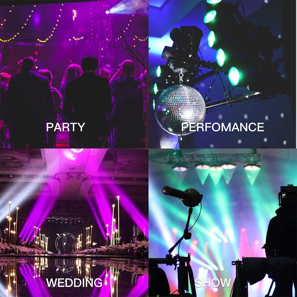 Rollrc Par Lights,36 x 1W RGB Led Uplights,DJ Stage Lights with Remote Control Compatible with DMX,Sound Activated Par Lights,9 Modes LED Up lights for Wedding Birthday Home Party Festival 8 Pack 