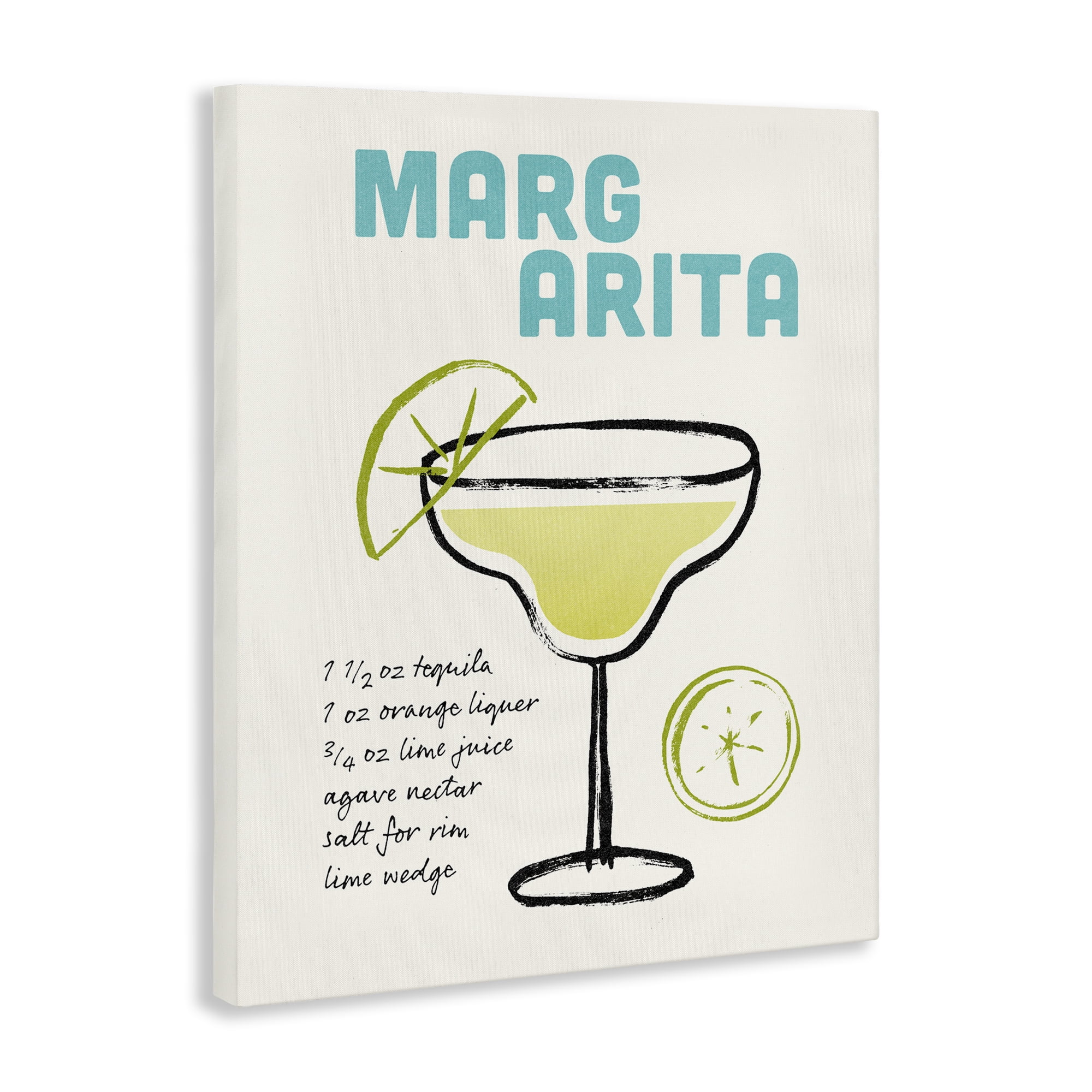 Stupell Industries Margarita Drink Recipe Food & Beverage Painting Gallery Wrapped Canvas Art Print Wall Art, 16 x 20