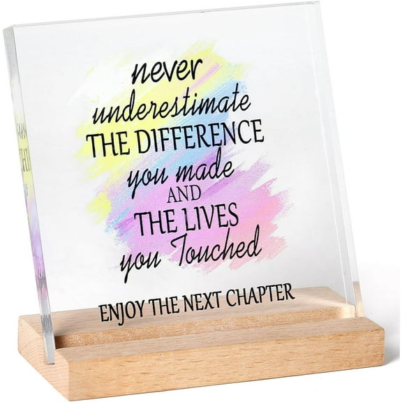 Inspirational Gifts, Coworker Gifts Retirement Gifts, Farewell Gifts for Coworkers Colleagues Friends Teachers Boss, Clear Acrylic Plaque for Office Desk Decor
