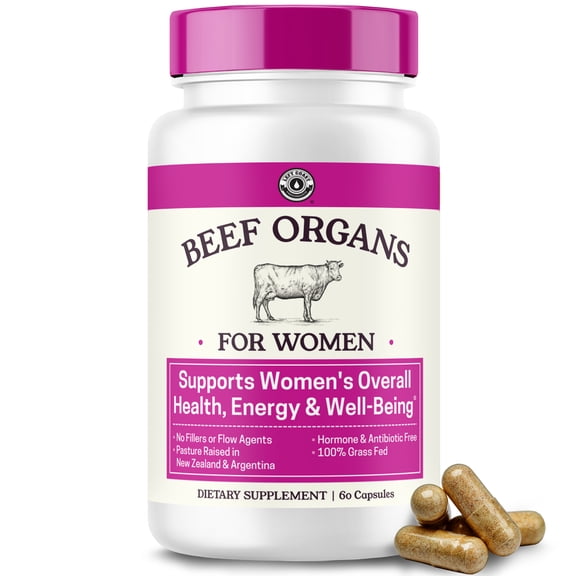 Left Coast Performance Beef Organ Supplement for Women, Unflavored, 60 Capsules