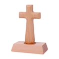 thumbnail image 1 of Estatua de cruz de madera de pie, cruz de mesa de recuerdo religioso para capilla, Pascua, Cabeza cuadrada, 1 of 9