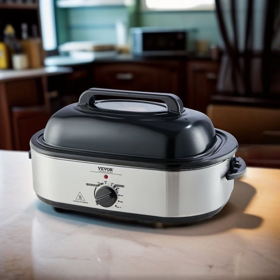 1450W Powerful Electric Roaster Oven, 18 QT Capacity with Self-Basting Lid, Cooks Faster Than a Conventional Oven, Fits 22 lb Turkey