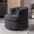 thumbnail image 3 of Wulawindy 33” Wide Swivel Barrel Chair Comfy Tufted Back Accent Round Barrel Chair Leisure Chair for Living Room, Bedroom, Hotel, 3 of 7